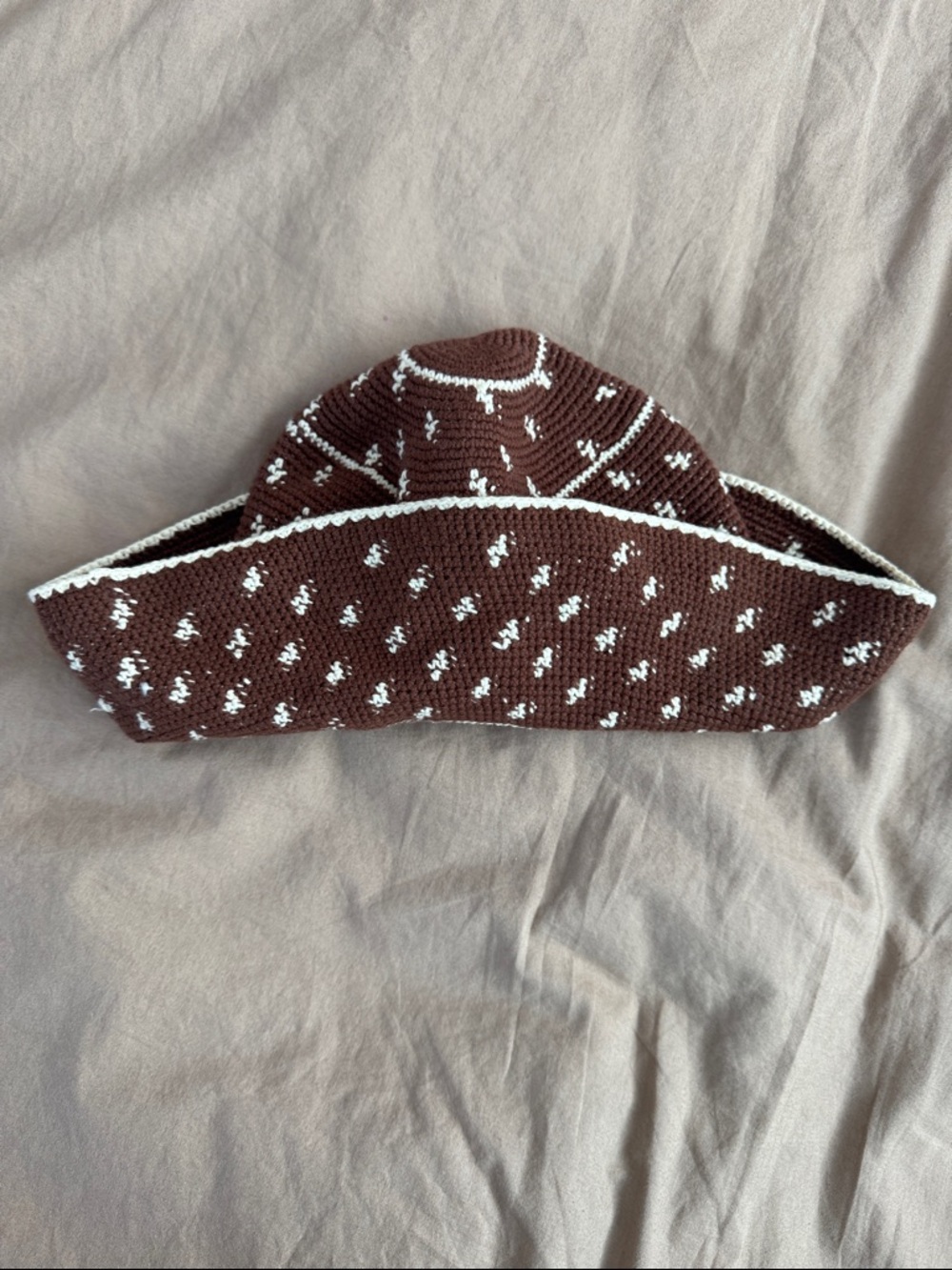 Emily Dawn Long Hat Named Wanda Brown Crochet